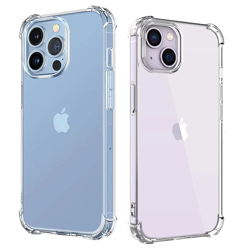 Funda de teléfono transparente a prueba de golpes para iPhone 15 14 11 13 12 Pro Max 7 8 Plus X XR XS protección de sil…