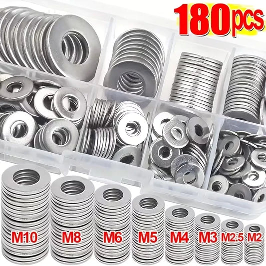 Kit surtido de arandelas planas de acero inoxidable (M2, M2.5, M3, M4, M5, M6, M8, M10) - Adecuado para decoración del…
