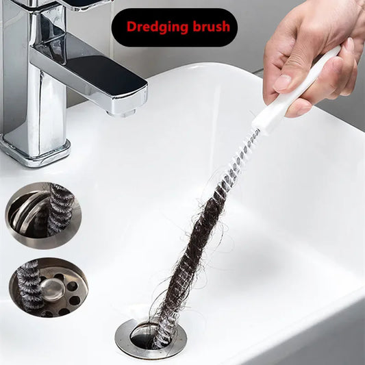 Cepillo de dragado de tuberías, cepillo de limpieza de fregadero de alcantarillado de baño, limpiador de drenaje, limpi…