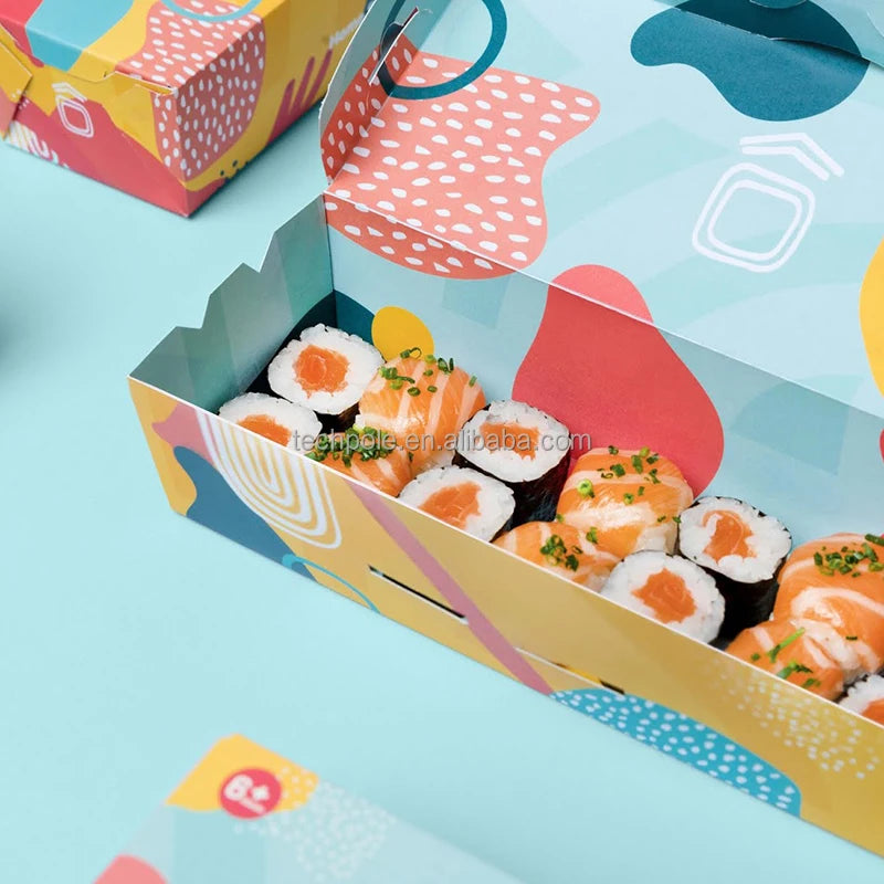 Wholesale Customized Eco-Friendly Sushi Bakery Dessert Packaging Boxes Matt Lamination for Cake Catering Cookie Cinnamon Rolls