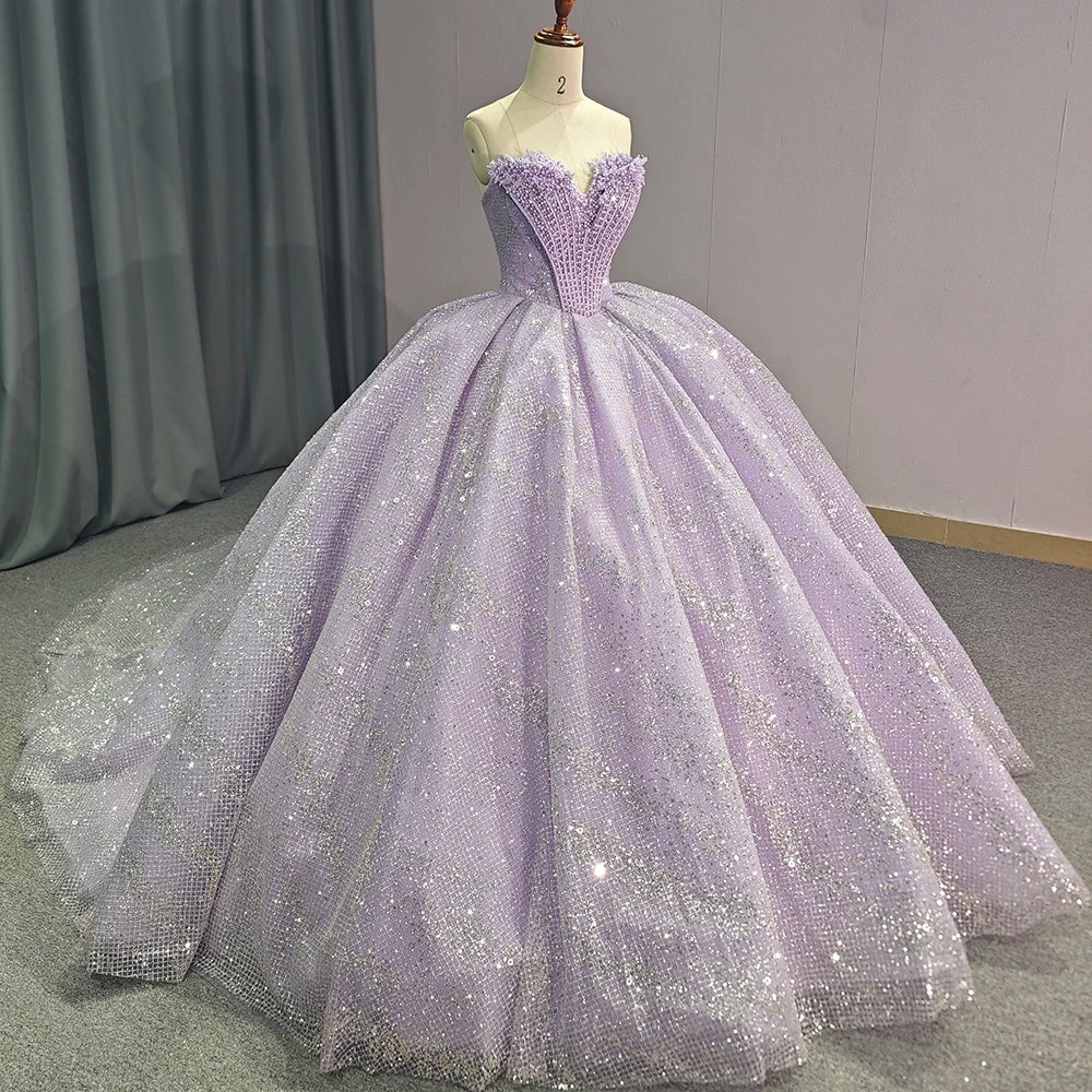 Jancember 6786 Elegant Lilac Pearls Sweetheart Quinceanera Dresses for Girls