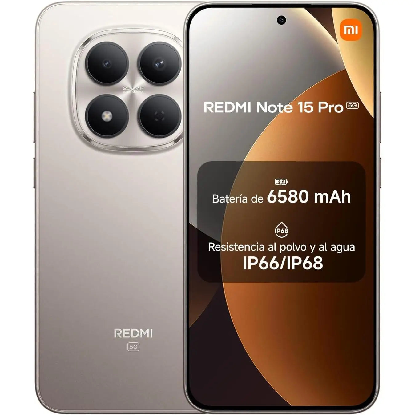 XIAOMI REDMI Note 15 Pro 5G 8GB+256GB - Pantalla de 6,83" 1.5K AMOLED, MediaTek Dimensity 7400-Ultra, cámara de 200MP,…