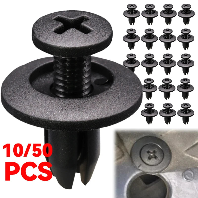 Remaches de plástico de 8mm, tornillos de sujeción, guardabarros de parachoques de coche, remaches negros, Clips de suj…