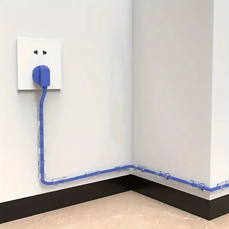 Clips de plástico transparente para cables: organizadores de cables transparentes para gestión de cables de pared y esc…