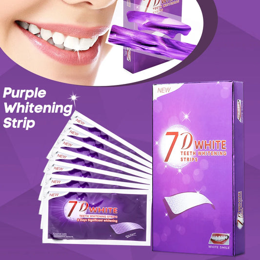 Tira blanqueadora de dientes púrpura, tira blanqueadora de dientes sin sensibilidad, Corrector de Color, tira limpia de…
