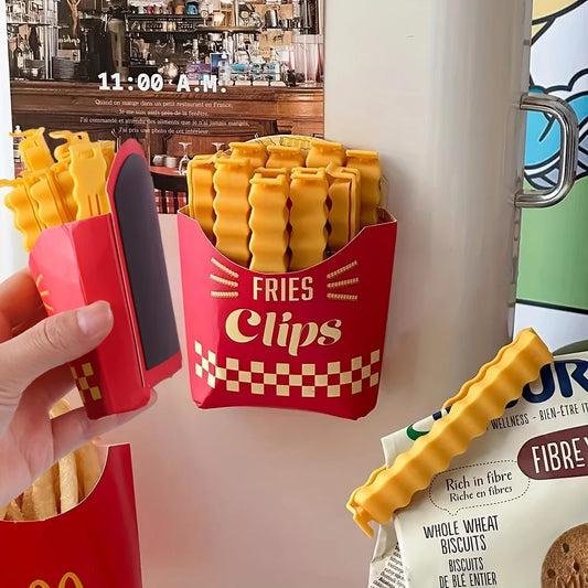 Clip de sellado en forma de patatas fritas, 12 Uds., para sellado de aperitivos, clips para alimentos, tiras de sellado…