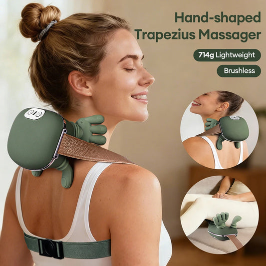 Masajeador biónico 4D para dedos, cuello y hombros, inalámbrico, Trapezius Cervical, masaje para amasar, chal, Motor si…