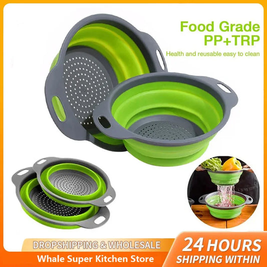 Escurridor plegable de silicona, cesta para lavar frutas y verduras, colador plegable, escurridor plegable, herramienta…