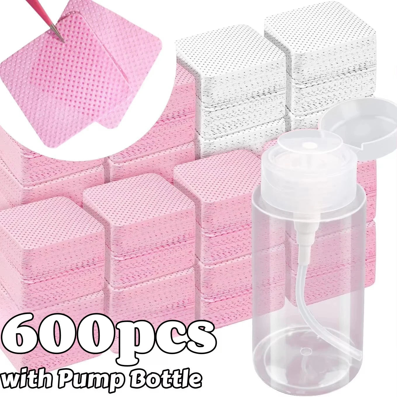 20/600 Uds. Toallitas para uñas sin pelusa, pañuelos de limpieza en Gel, almohadillas quitaesmalte de uñas sin aluminio…