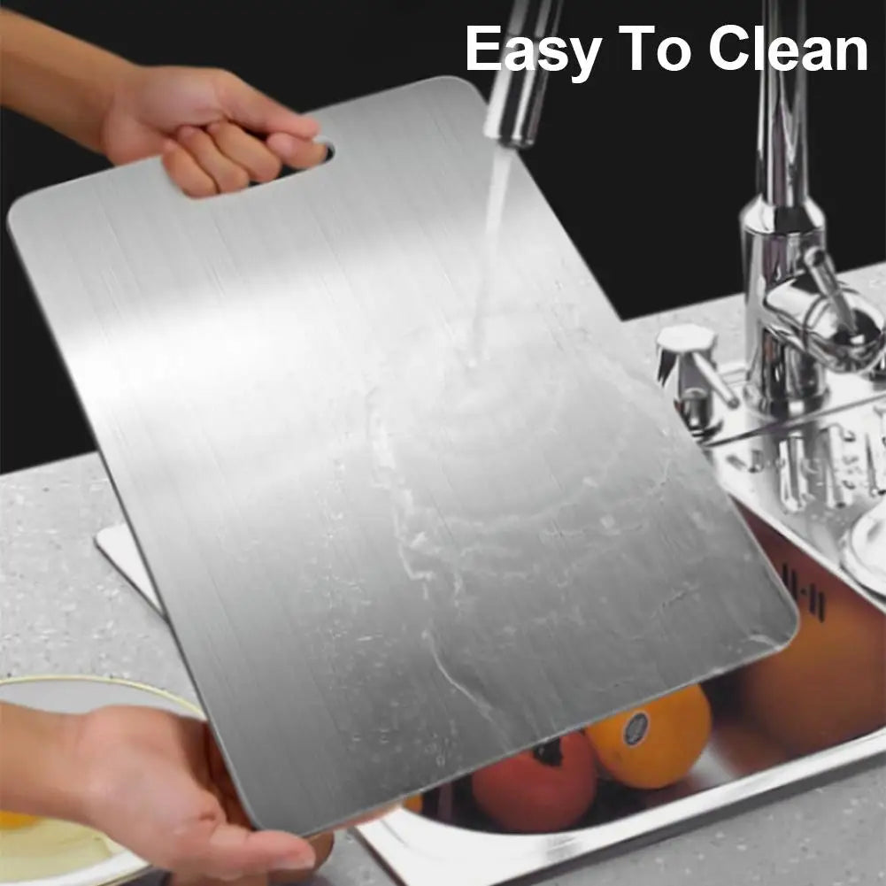 Tablas de Cortar para Cocina, Tabla de Acero Inoxidable 304, Engrosada, de Doble Cara, de Grado Alimenticio, Portátil,…