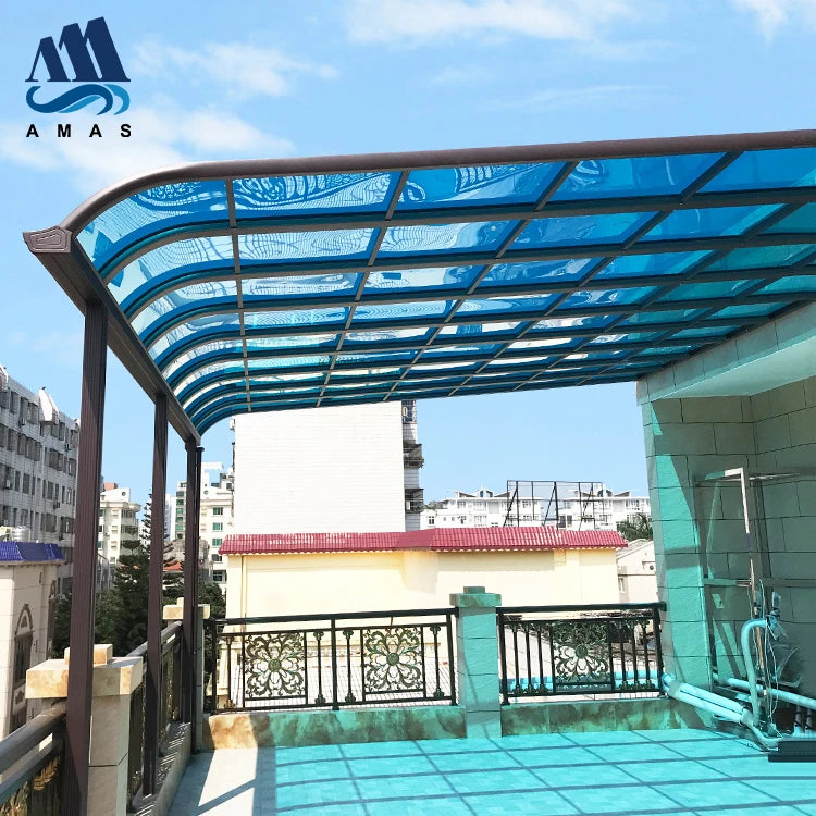 Amas Customized Waterproof House Balcony Polycarbonate Patio Easy Installation Awning Canopy