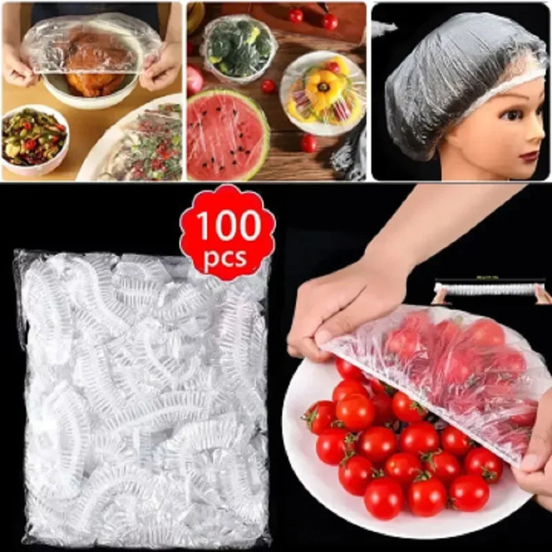 Cubierta desechable para mantenimiento fresco, cubiertas de plástico para almacenamiento de alimentos, cubiertas reutil…