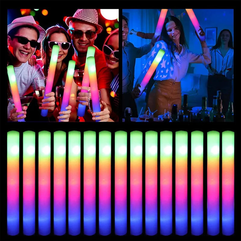 15/30 Uds. Barras luminosas LED a granel coloridas RGB, barra de espuma brillante, tubo de animación, luz oscura para s…
