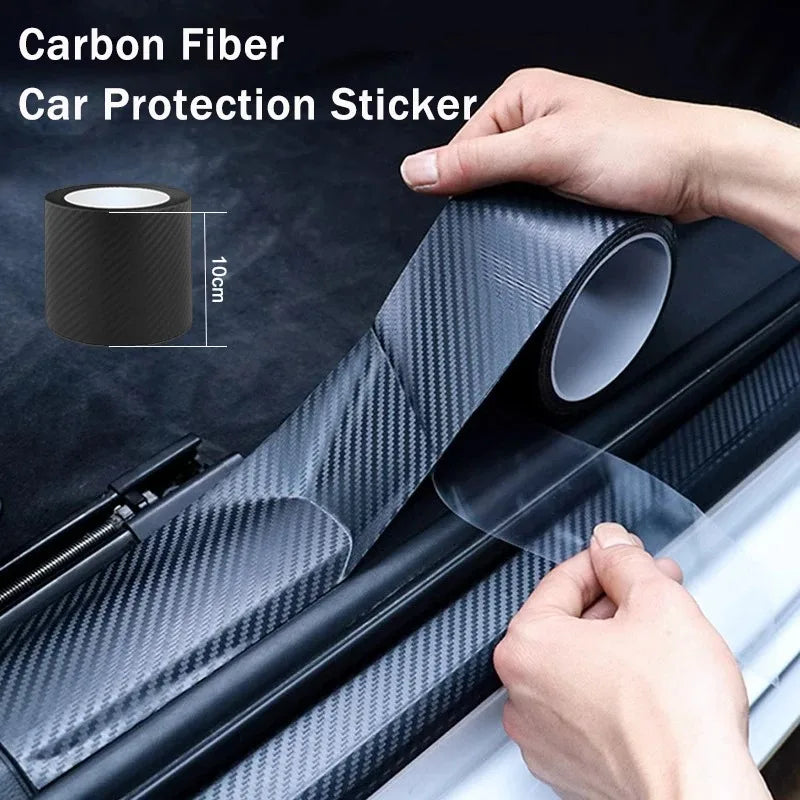 Nano pegatina de fibra de carbono para coche, tira protectora de pasta, película protectora automotriz DIY, alféizar de…