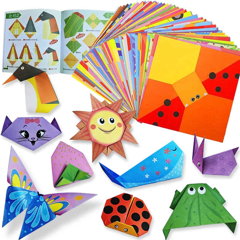 Kit de Origami, 30/96 hojas, libro guía artesanal de papel de Origami, suministros para proyectos de arte artesanal DIY…