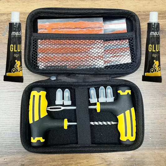 Kit de reparación de neumáticos de emergencia: pegamento resistente y tiras de goma para fijación de pinchazos planos e…
