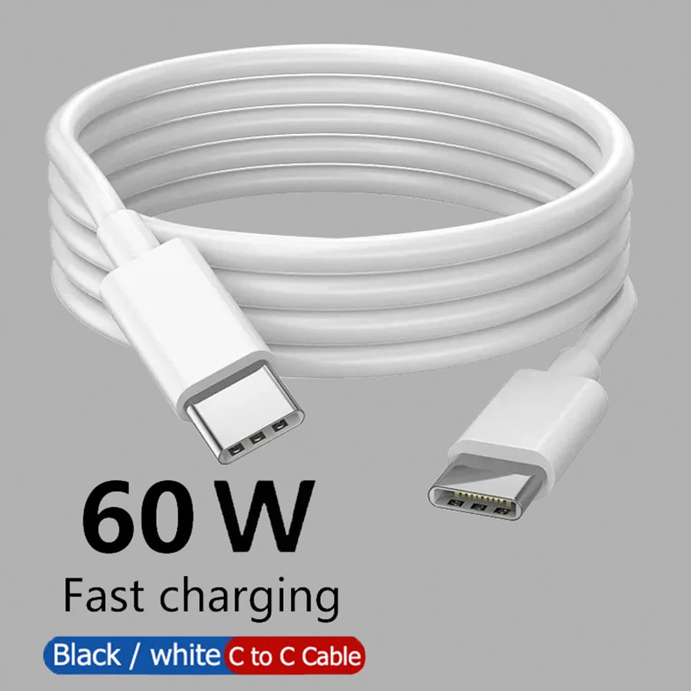 Cable USB tipo C a USB tipo C, Cable de datos de carga rápida, PD, 60W, para Iphone 15, 15Pro, Huawei, Samsung, Xiaomi,…