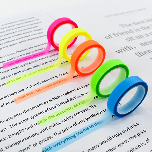 5 rollos de pegatinas de 5 colores, pestañas de índice fluorescentes transparentes, banderas, notas adhesivas de 5m, pa…