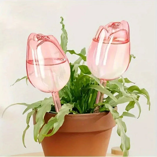 Bolas de riego de plantas de tulipán rosa, adecuadas para plantas de interior y exterior, goteros automáticos de planta…