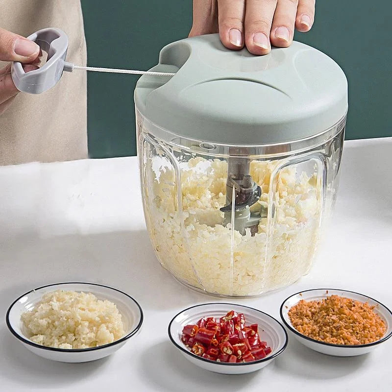 Picadora de carne Manual de 500/900ML, picadora de ajo giratoria, trituradora de prensa de ajo, cortador de cebolla y v…