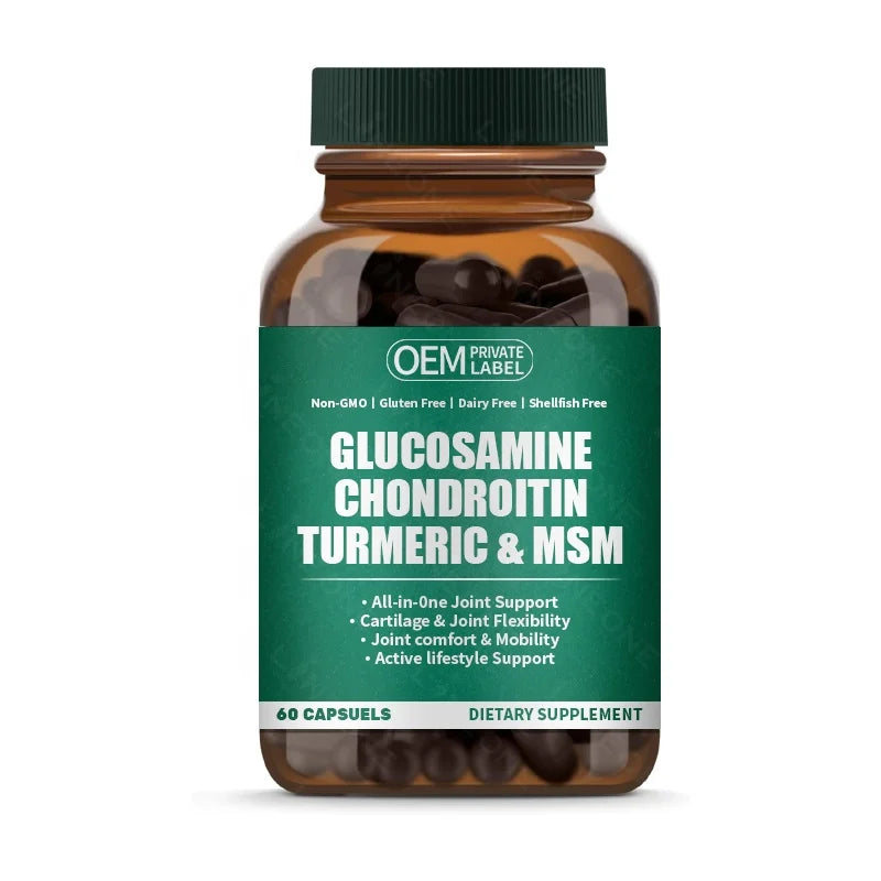 OEM/ODM Glucosamine Chondroitin MSM and Turmeric Supplement - Joint Support Supplement for Women & Men