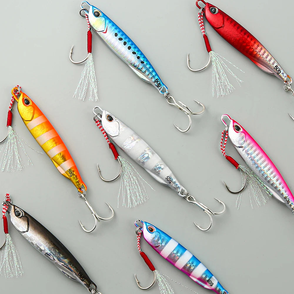 Jigging-señuelo de pesca de lubina Artificial, anzuelo de Metal fundido 2021 Japen, 10/15/20/30/40/50g, fundición a tie…
