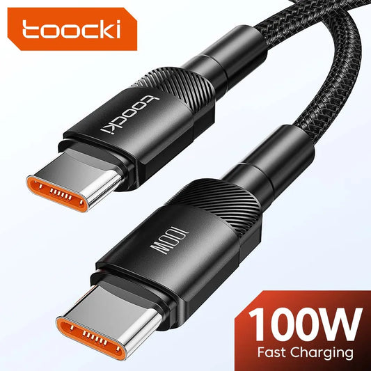 Toocki 100W tipo C a USB C cable PD 3,0 carga rápida 4,0 carga rápida tipo C a tipo C para iPhone 15 Macbook Samsung Xi…