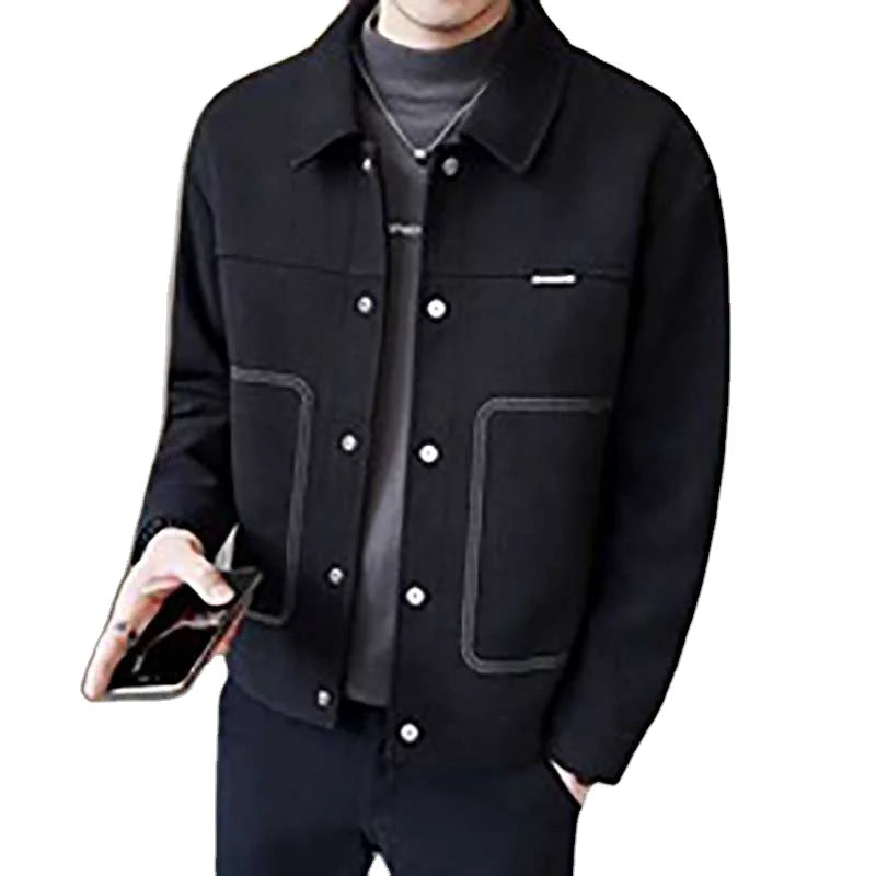 Oem Custom logo Design Jacket for Men New Style for Autumn and Winter High-end Fashion Versatile Thickened Lapel Jacket