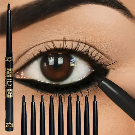 3 uds/9 Uds lápiz delineador de ojos negro resistente al agua de larga duración-a prueba de manchas resistente al sudor…