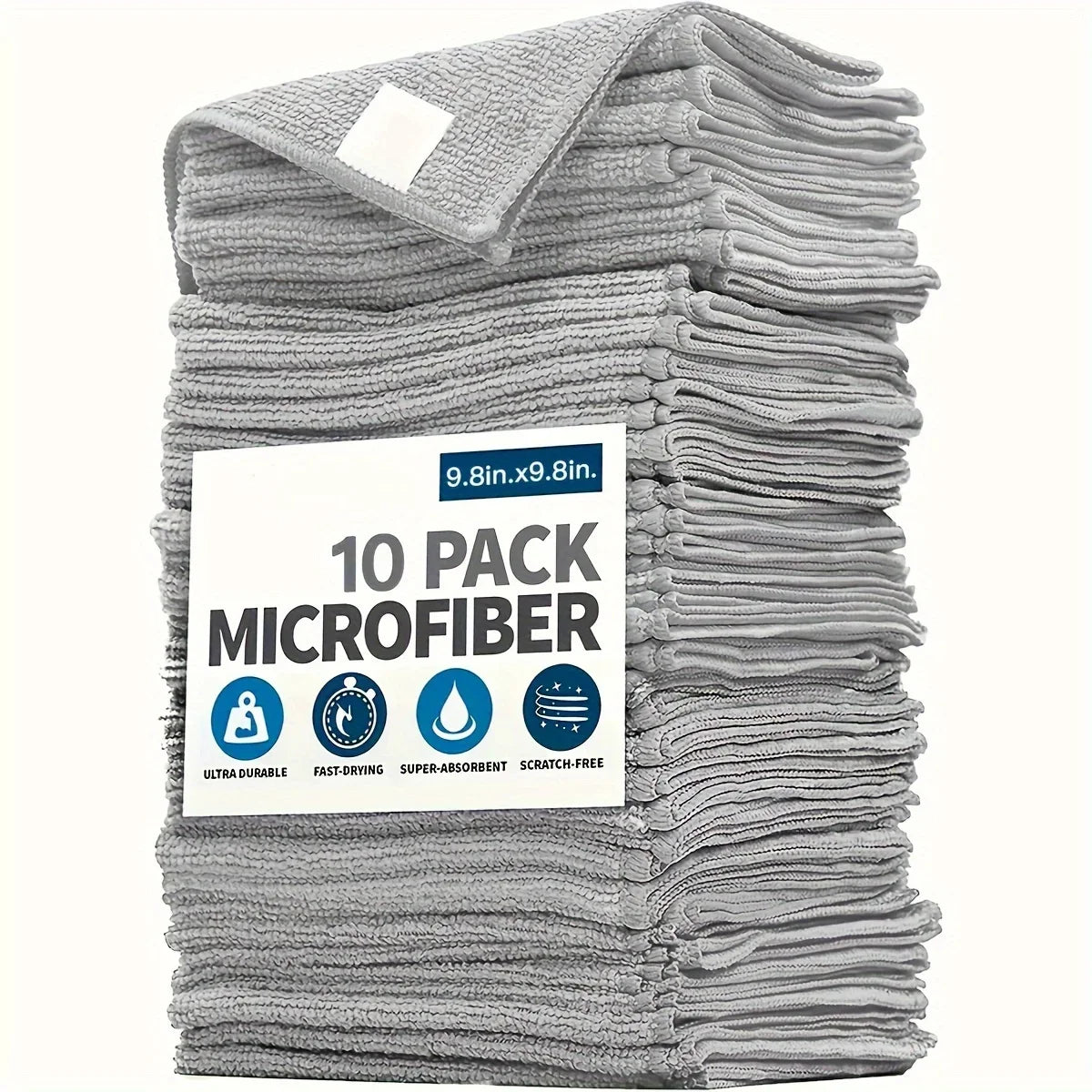 Toalla de cocina de 5/10/20 piezas, juego de paño de limpieza gris claro de fibra ultrafina, paño absorbente, suave y q…