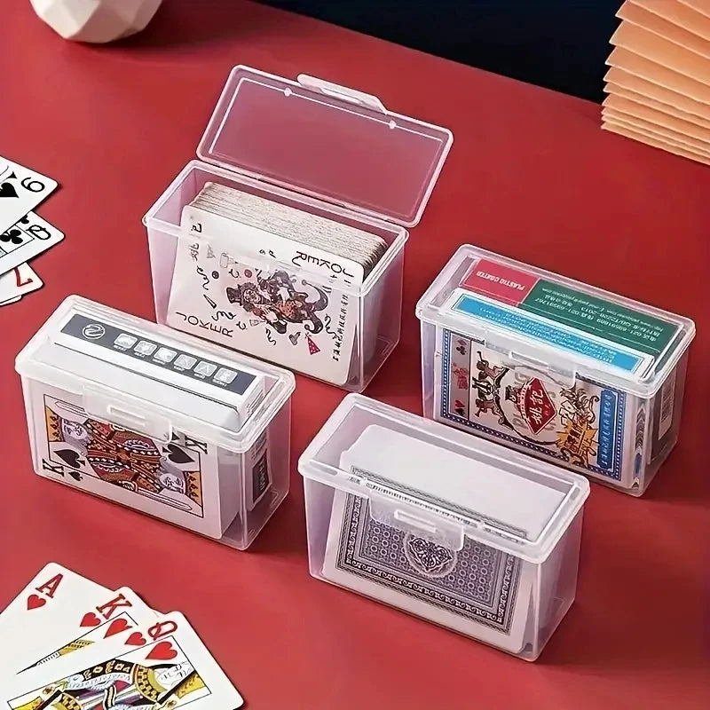 Caja de naipes de 1/3 Uds., estuche transparente, dos imágenes de póker se pueden colocar (sin cartas), Navidad, Hallow…