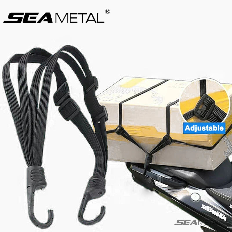 SEAMETAL-tiras para casco de asiento trasero de motocicleta, cuerda elástica, ajuste de correa fija para casco de motoc…