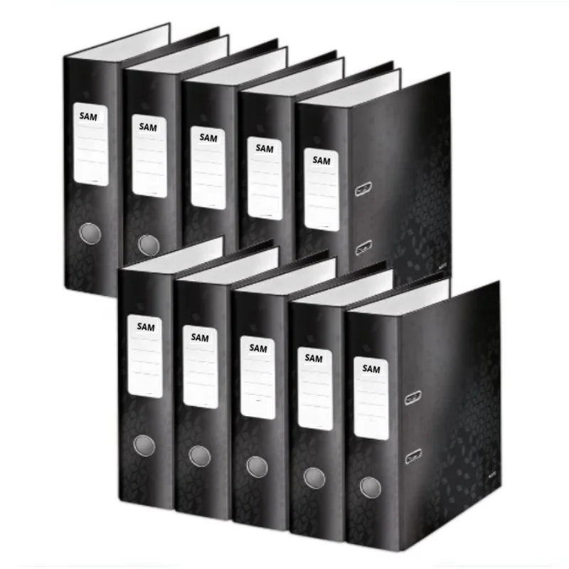 A4 Black 80 mm Spine Width WOW Range Files Folders Pack 10 Design May Vary Lever Arch File