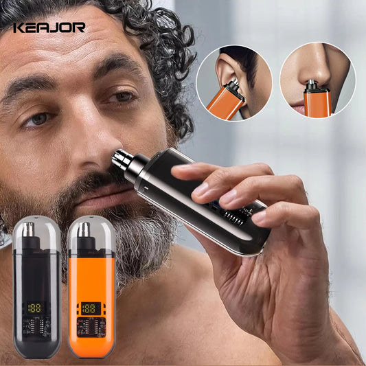 Recortador de pelo de nariz eléctrico recargable, removedor de pelo de nariz para hombres, afeitadora de pelo de cejas,…