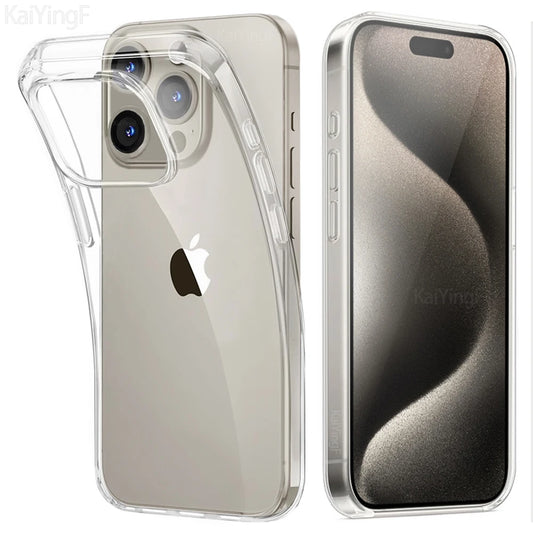 Funda transparente de lujo para iPhone 16 15 11 12 13 14 Pro Max silicona TPU suave para iPhone XR XS Max 8 Plus funda…