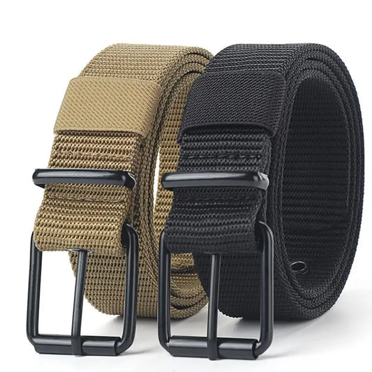 Nuevos cinturones de lona con hebilla porosa, cinturón versátil a la moda para hombres, cinturón de diseñador vaquero e…