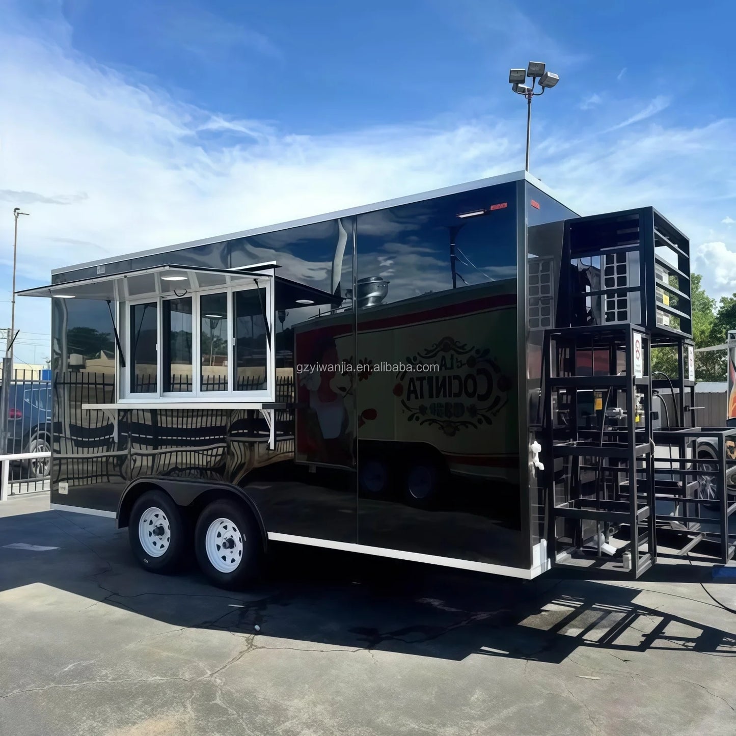 2025 New Customization 4m 4.5m 5m Hot Dog Ice Cream Multifunctional Food Truck Concession Fully Equipped Stainless Steel