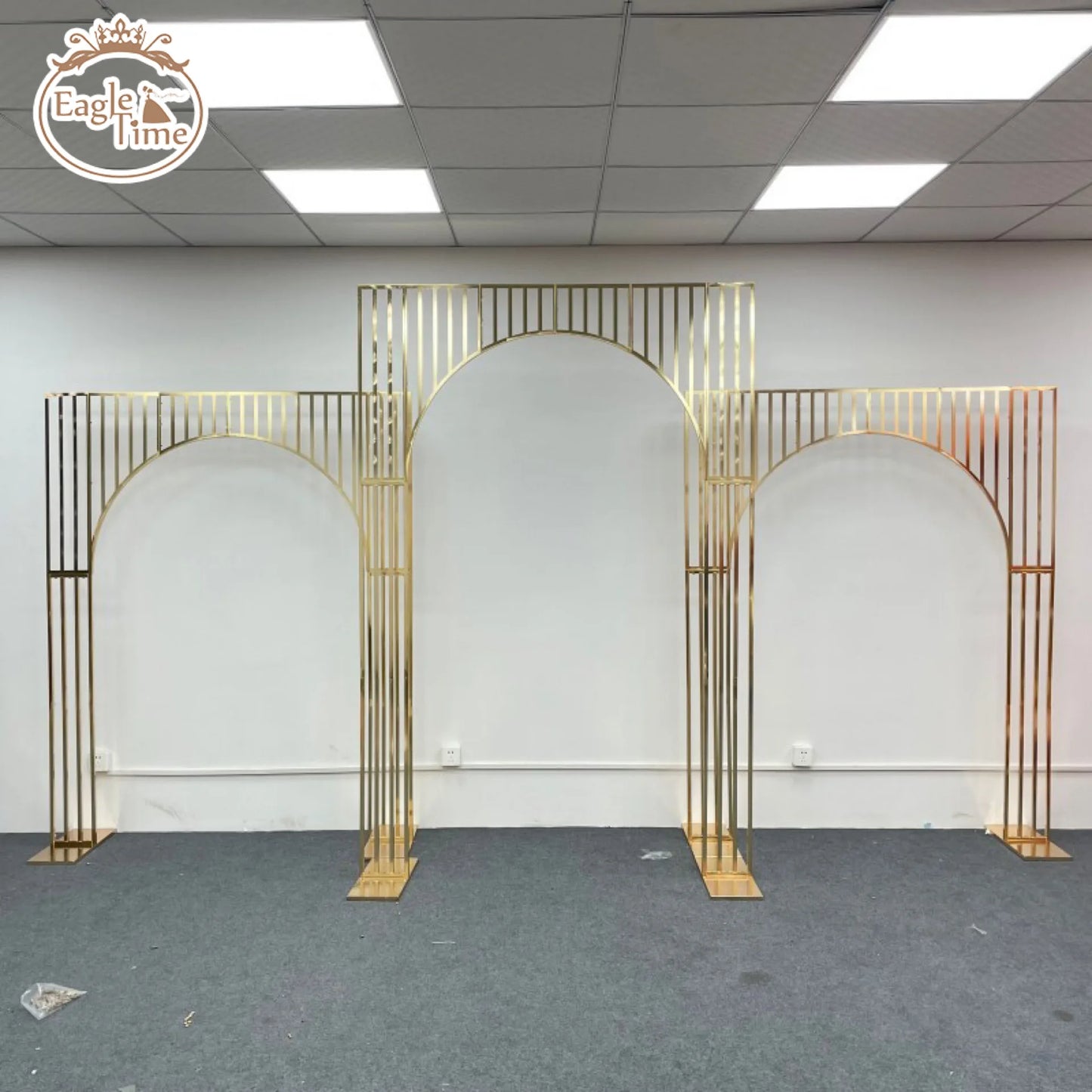 2024 Hot Selling Metal Golden Wedding Arch Backdrop Party Flower Stand Decorations Background for Event