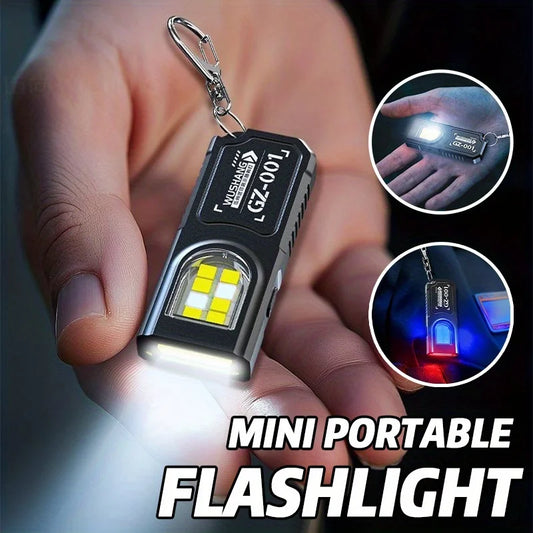 Potente Mini llavero LED COB, linterna USB C recargable, luz de trabajo colgante, llavero impermeable, lámpara de bolsi…