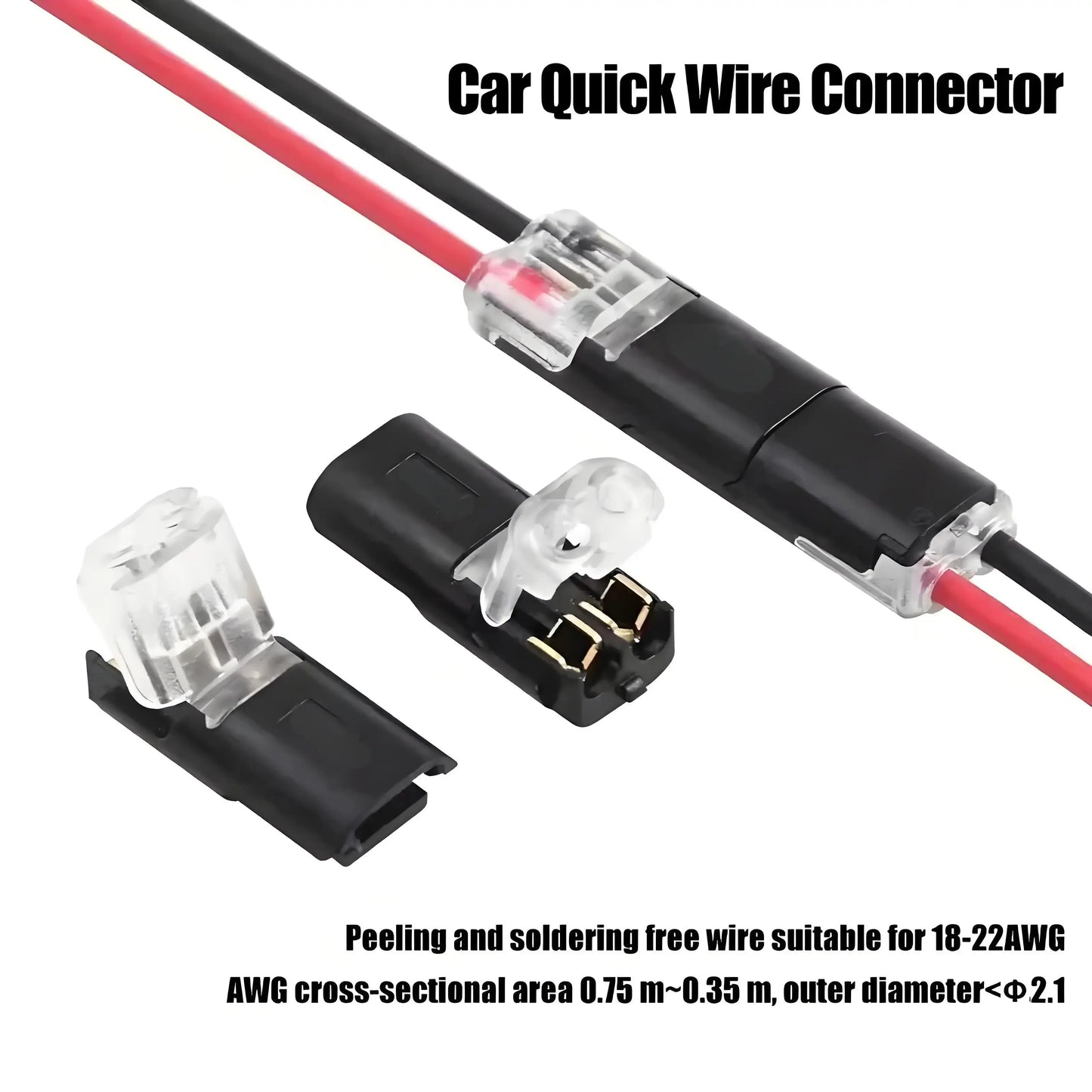 Conectores de Cable Impermeables D2 de 2 Pines, 10/20/30/50/100 Piezas, Conectores de Cable Eléctrico para Automóvil, T…