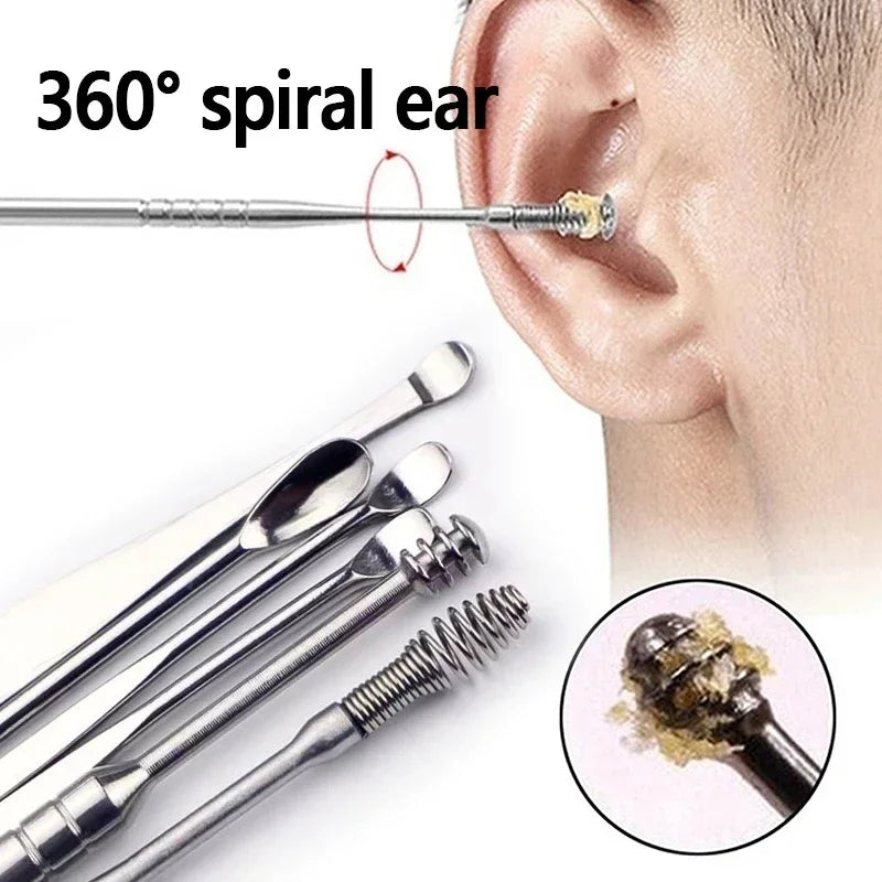 Herramienta eficaz para limpieza de cerumen, 6 uds., con palillo en espiral y cureta para los oídos, herramienta para e…