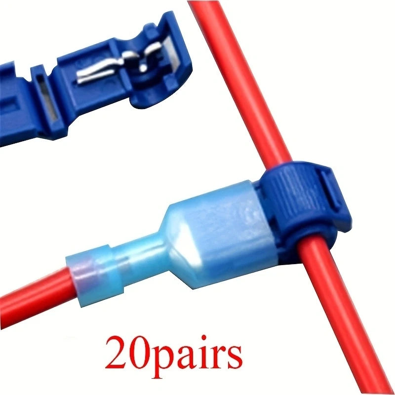 Conectores de Cable eléctrico rápido, bloqueo de empalme a presión, terminales de Cable, engarce, 20 pares
