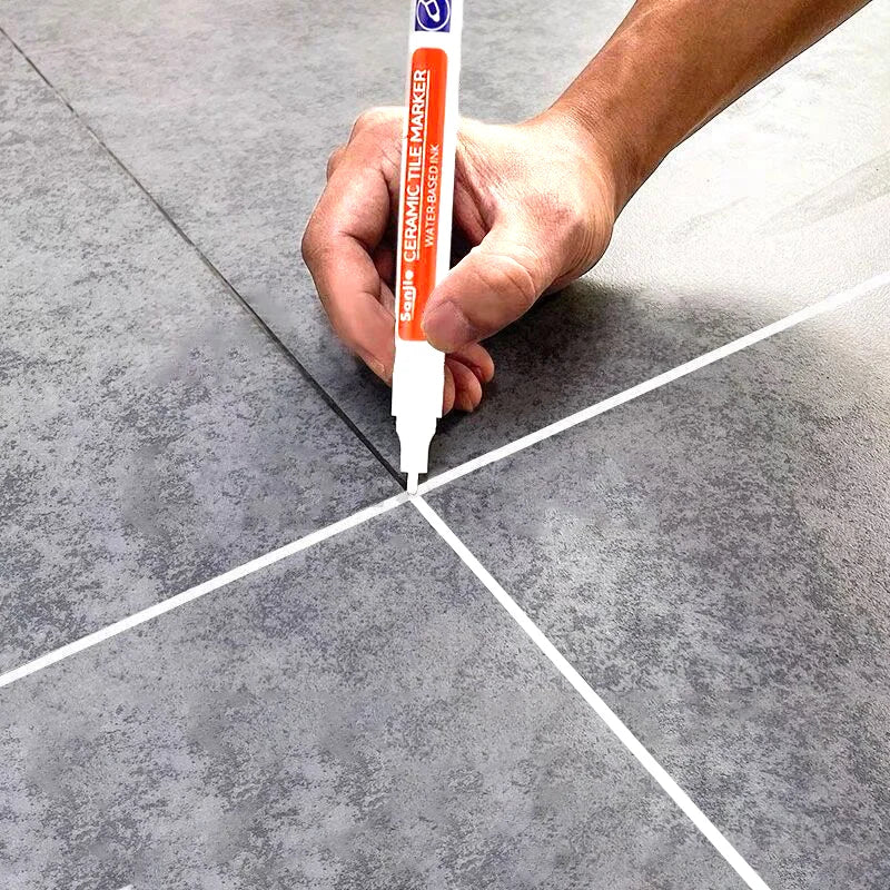 Rotulador blanco resistente al agua, reparación de costuras de pared, azulejos, marcadores de lechada, suelo, baño, her…