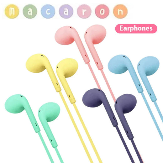 Macaron Universal 3,5mm Auriculares Estéreo Música Deportiva Auriculares Con Cable Micrófono para Xiaomi