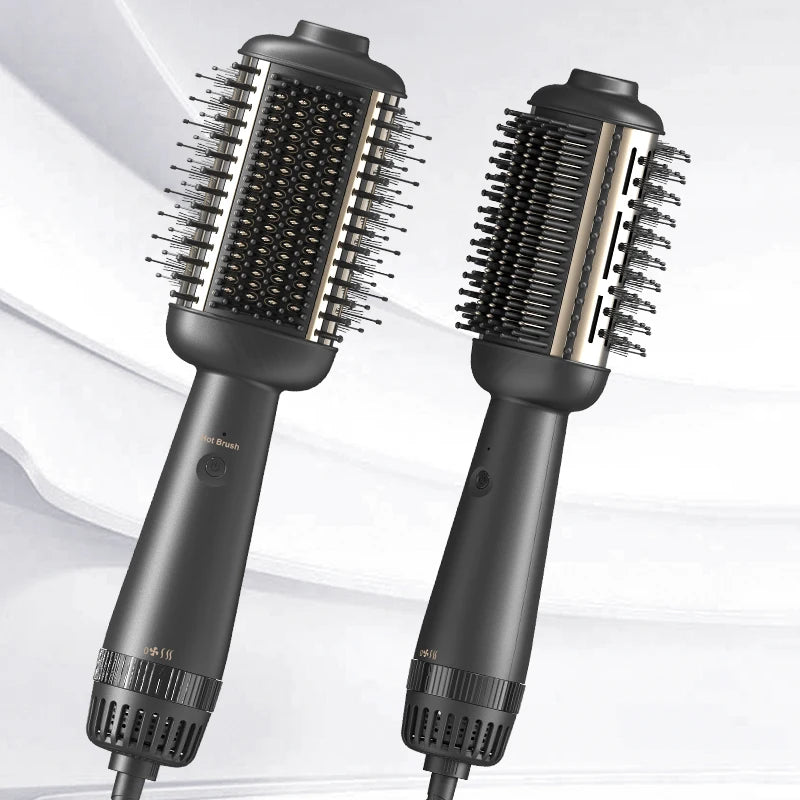 Customized Logo Electric Hair Brush Private Label Salon Hairdressing Nylon Brush Massage Hair Comb Black Hair Detangling Brush