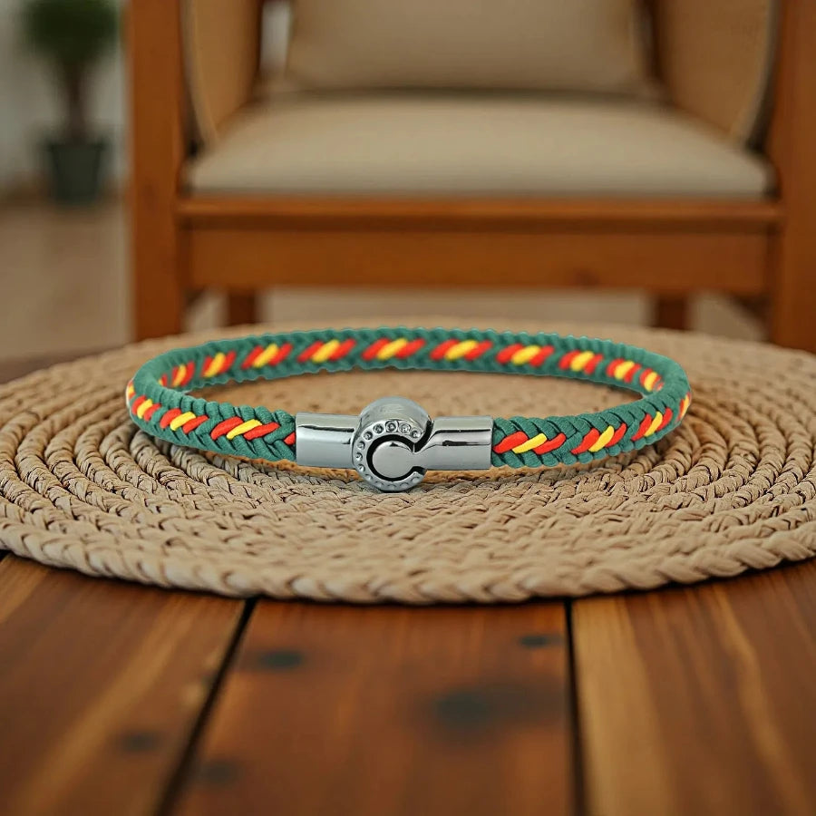Pulsera de cuerda étnica única Unisex hecha a mano trenzada hilo de la suerte distancia atraer pareja brazalete accesor…