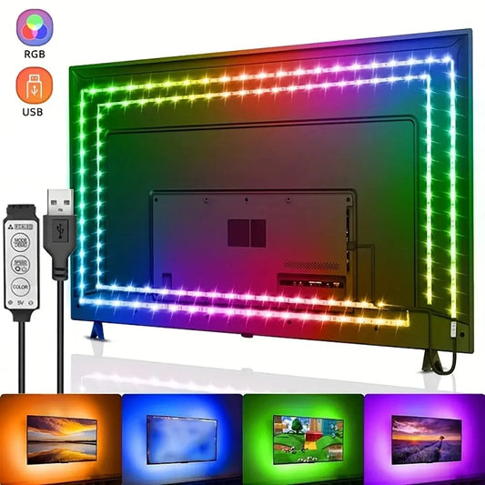 Luces Led para TV, tira de luces Led con Control de 3 teclas, cinta de luces USB de 5V para retroiluminación de TV, dec…