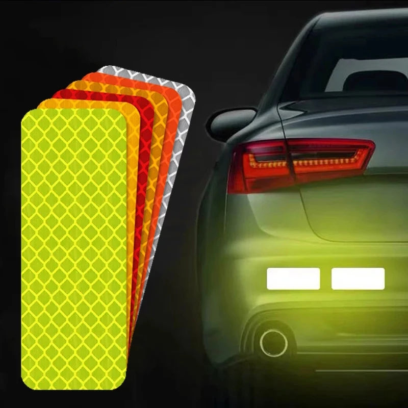 10 unids/set de pegatinas de tira de seguridad reflectantes para parachoques de coche, pegatina reflectante para coche,…