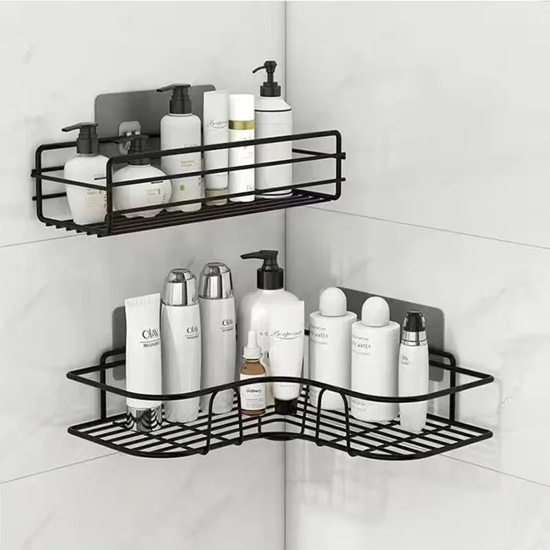 Suministros de baño, estante de pared flotante, carrito organizador de Metal, cortina de ducha para baño, organizadores…
