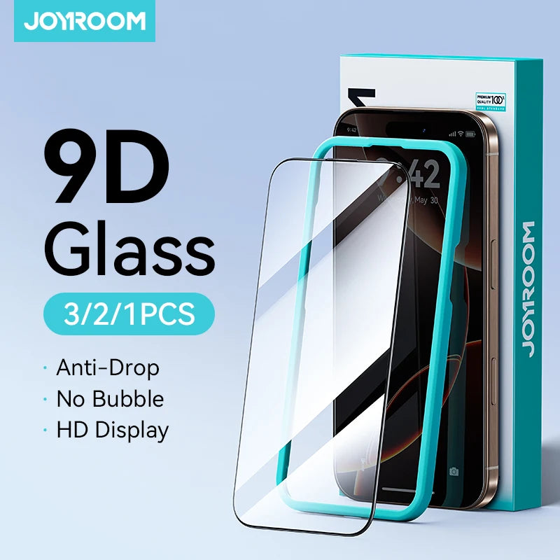 Joyroom 3/2/1 Uds vidrio HD para iPhone 17 16 15 Pro Max Protector de pantalla pantalla completa protección de vidrio t…